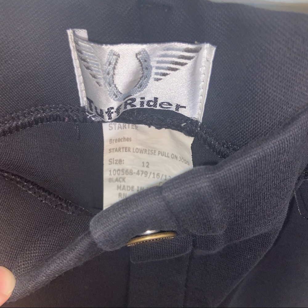 Girl’s Tuff Rider Black Riding Pants - Picture 3 of 7